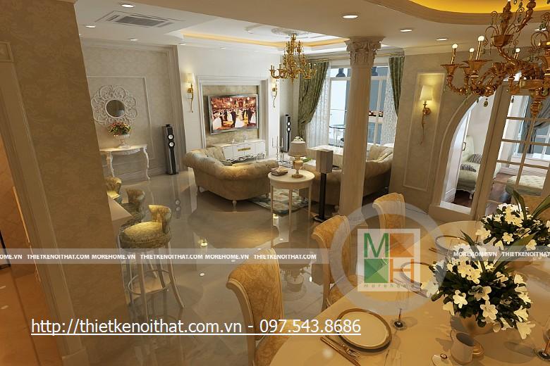 Thiết kế nội thất chung cư tân cổ điển RiverSide Sài Gòn - Nhà Anh Lưu
